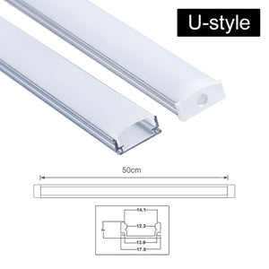 CLAITE 30cm 45cm 50cm U V YW Three Style Aluminium Channel Holder for LED Strip Light Bar Under Cabinet Lamp Kitchen 1.8cm Wide