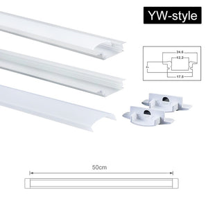 CLAITE 30cm 45cm 50cm U V YW Three Style Aluminium Channel Holder for LED Strip Light Bar Under Cabinet Lamp Kitchen 1.8cm Wide
