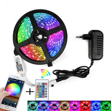 Load image into Gallery viewer, RGB LED Strip Light SMD 2835 5M Waterproof RGB Tape DC12V Ribbon diode led Strips Light Flexible Stripe Lamp IR WIFI Controller
